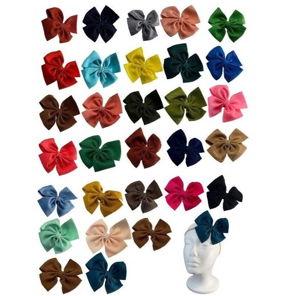 Lot of 30 Baby, Girl, Teen, & Adult Stretch Headbands and Bows Photographic - Picture 1 of 16